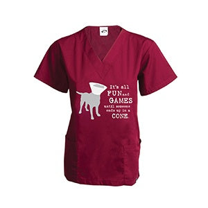Jorgensen Labs Dog Is Good Surgery Scrub - Medium, Wine