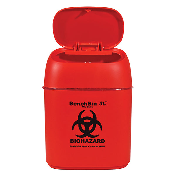 Jorgensen Labs J1763B BenchBin Benchtop Biohazard Bins, BenchBin – 3L Capacity
