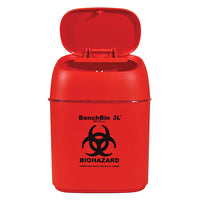 Jorgensen Labs J1763B BenchBin Benchtop Biohazard Bins, BenchBin – 3L Capacity