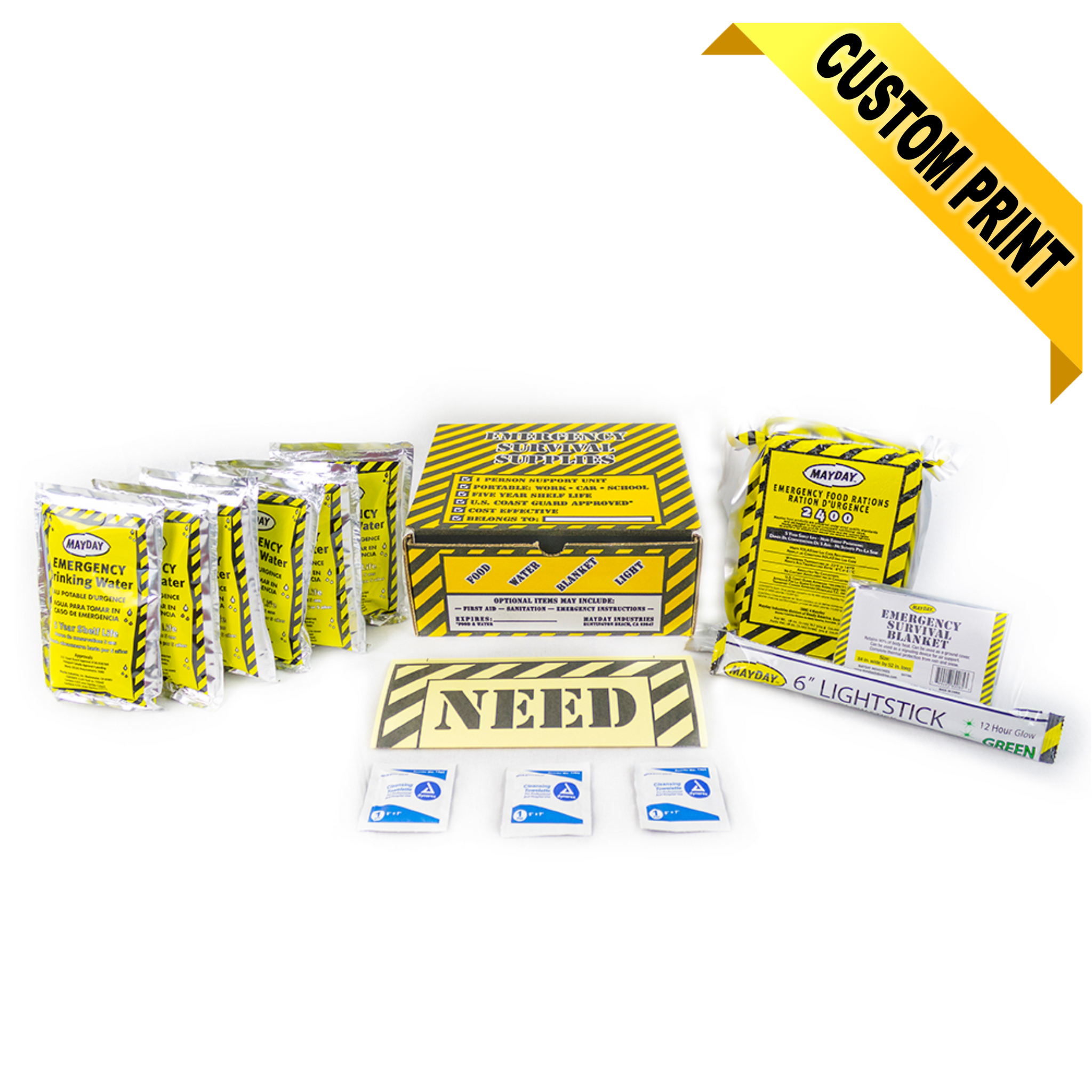 Mayday 13-Piece Basic 3-Day Emergency Survival Kit in a Box (5-Pack Bulk Bundle)