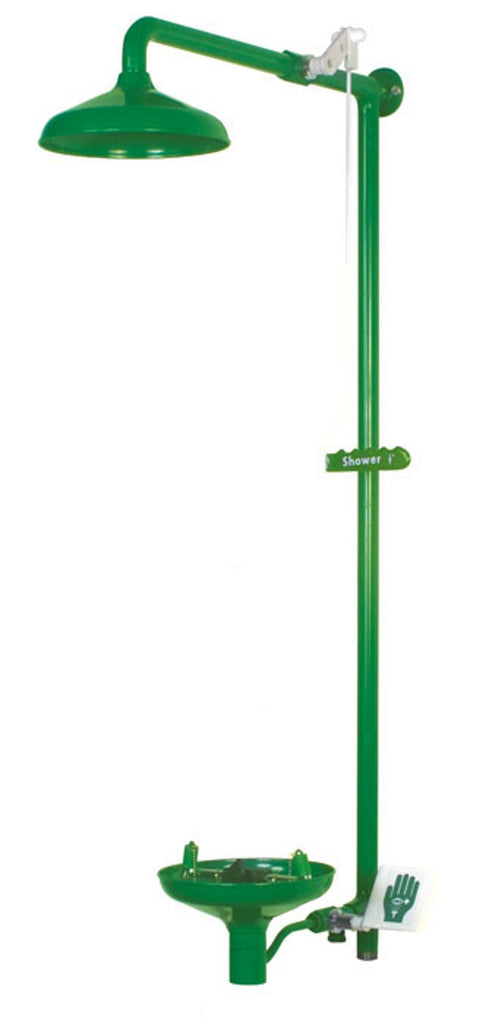 Justrite L33GS34G Laboratory Combination Shower Wall Mount Open ABS Bowl Stainless Steel Pipe Industrial Safety Products