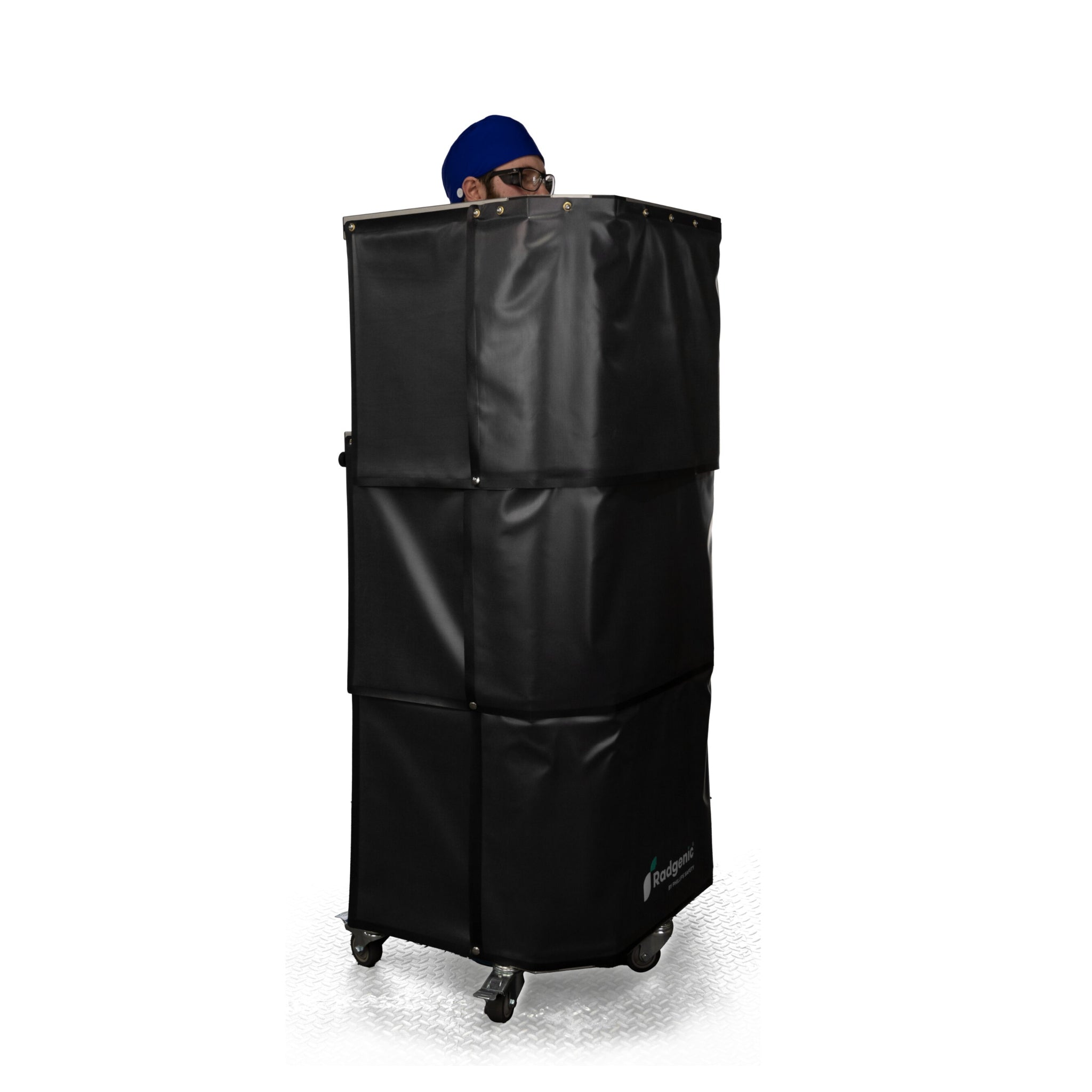 Phillips Safety Adjustable Height Wraparound Mobile Leaded Barrier for Ergonomic Scatter Protection