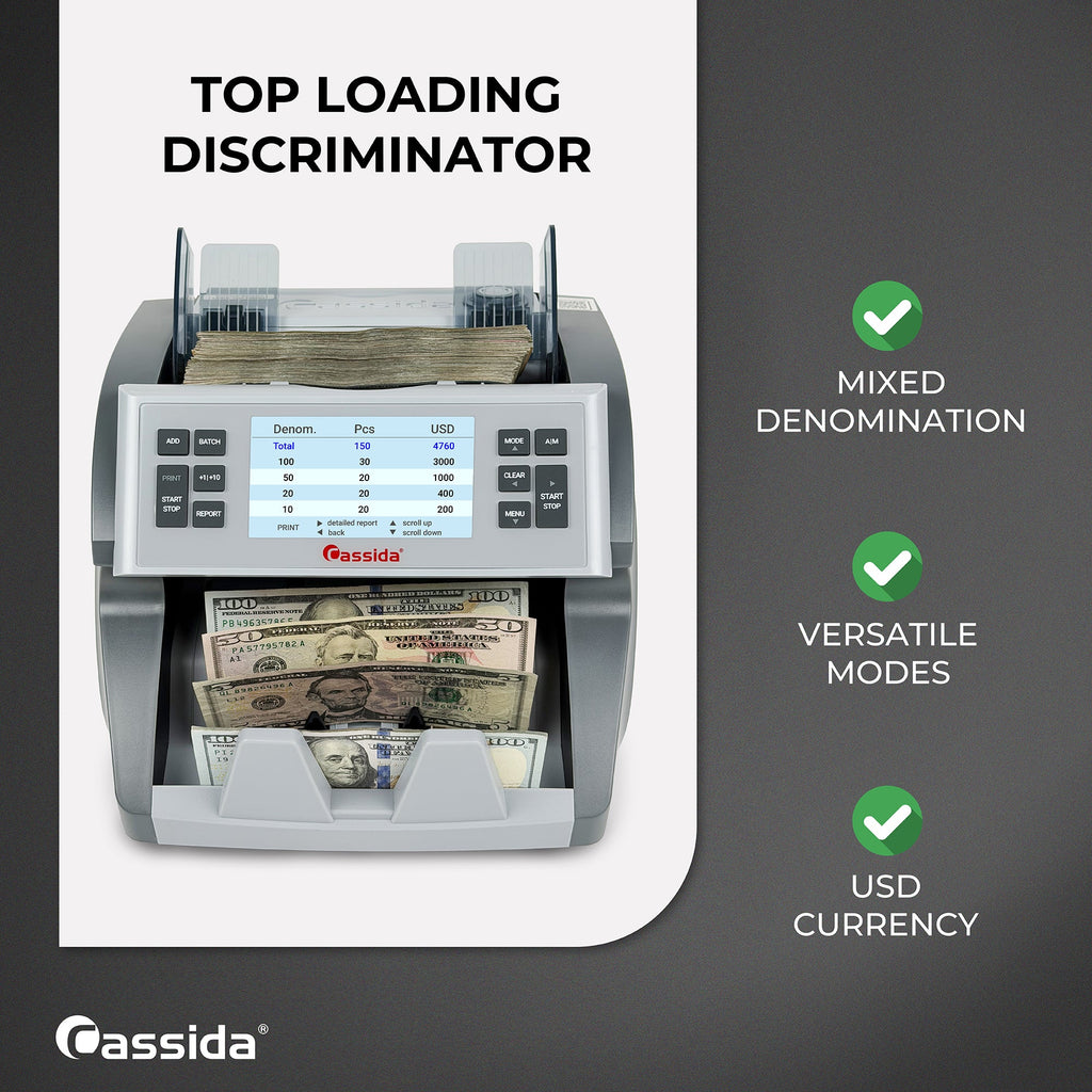 Cassida CRS-7500 Mixed Bill Counter Sorter and Reader