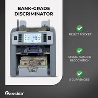 Cassida CRS-9500 2-Pocket Mixed Bill Counter Sorter and Reader