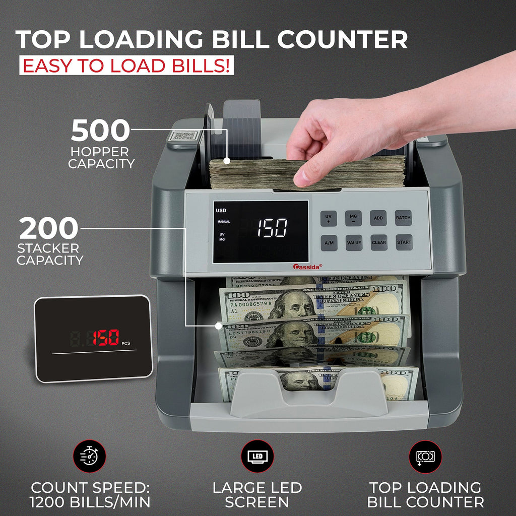 Cassida CRS-6200 Top Loading Bill Counter