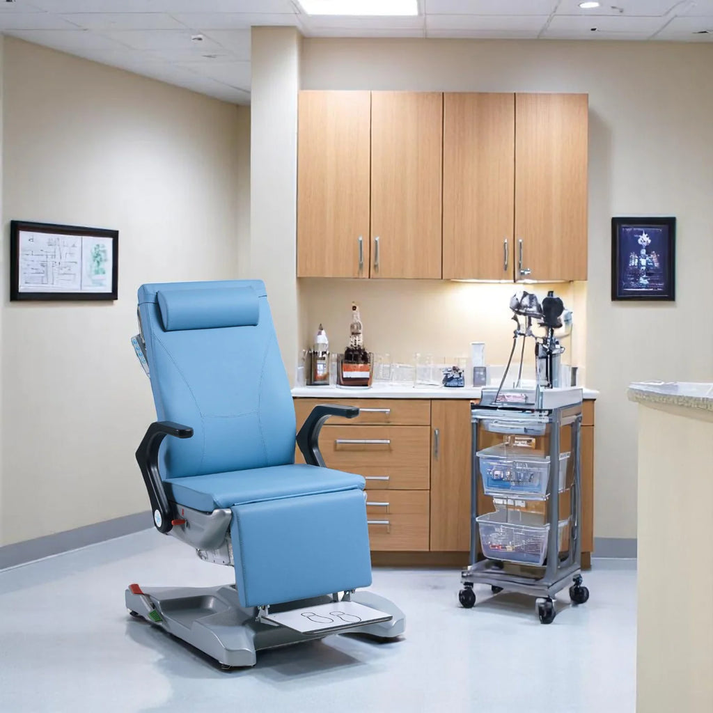 Nitrocare LIVIA 902 Motorized ENT Medical Exam Chair with Adjustable Headrest and Foot Control