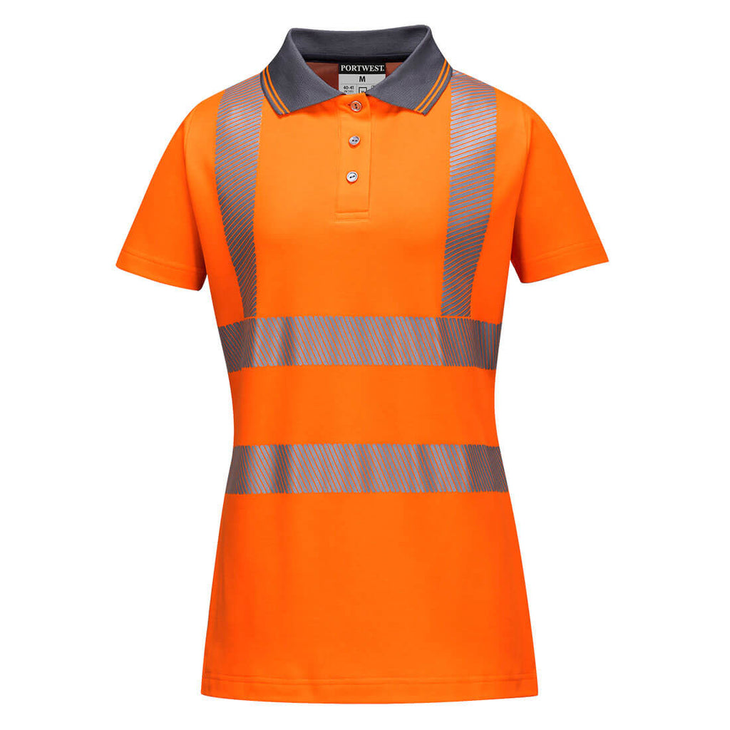 Portwest LW72 Hi-Vis Women's Cotton Comfort Pro Polo Shirt S/S