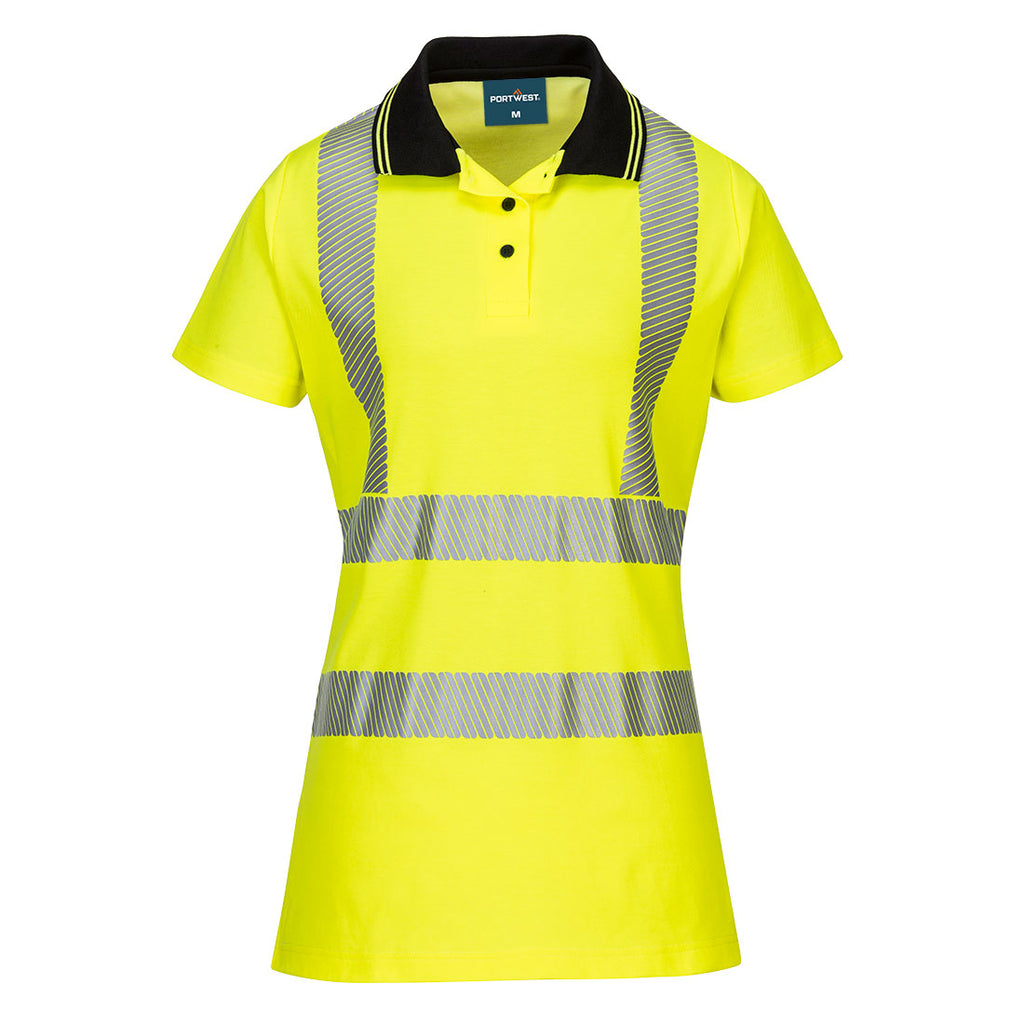 Portwest LW72 Hi-Vis Women's Cotton Comfort Pro Polo Shirt S/S