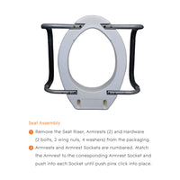 Rhythm Healthcare Bolt On Raised Toilet Seat with Arms