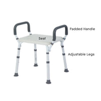 Rhythm Healthcare Premium Shower Bench/Chair with Removable Padded Arms