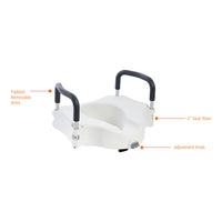 Rhythm Healthcare Locking Raised Toilet Seat with Removable Arms