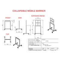 Phillips Safety Collapsible Mobile Leaded Barrier | 2.0mm Pb Eq Protection with 24" x 28" Viewing Window