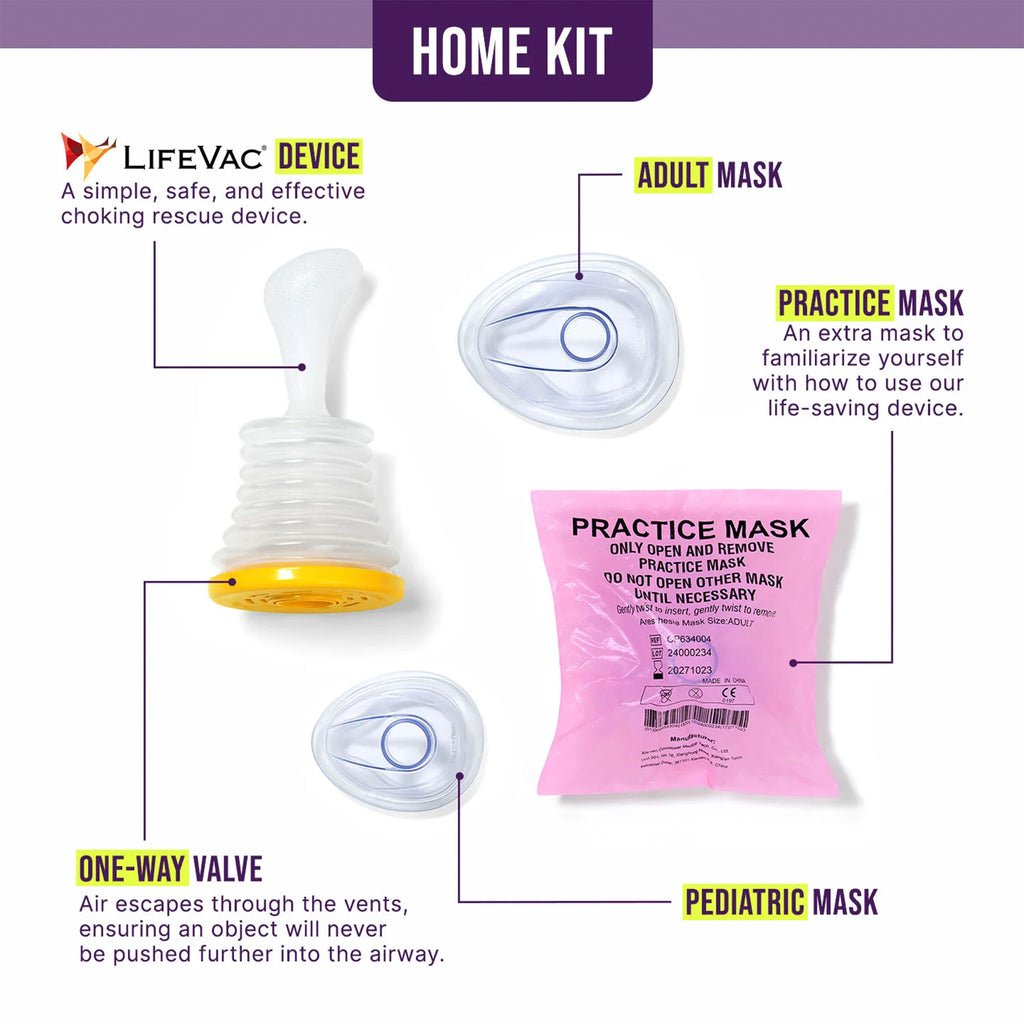 LifeVac Home Anti-Choke Kit | Non-Invasive Airway Clearance Device with Adult & Pediatric Masks