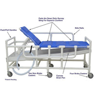 MJM Shower Gurney with 5-Position Headrest, 450 lb Capacity