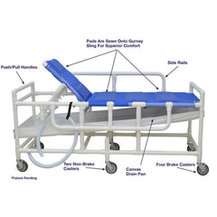 MJM Shower Gurney with 5-Position Headrest, 450 lb Capacity