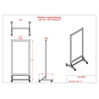 Phillips Safety MRI-Safe Mobile Leaded Aluminum Barrier with 30" x 60" Extra-Large Viewing Window