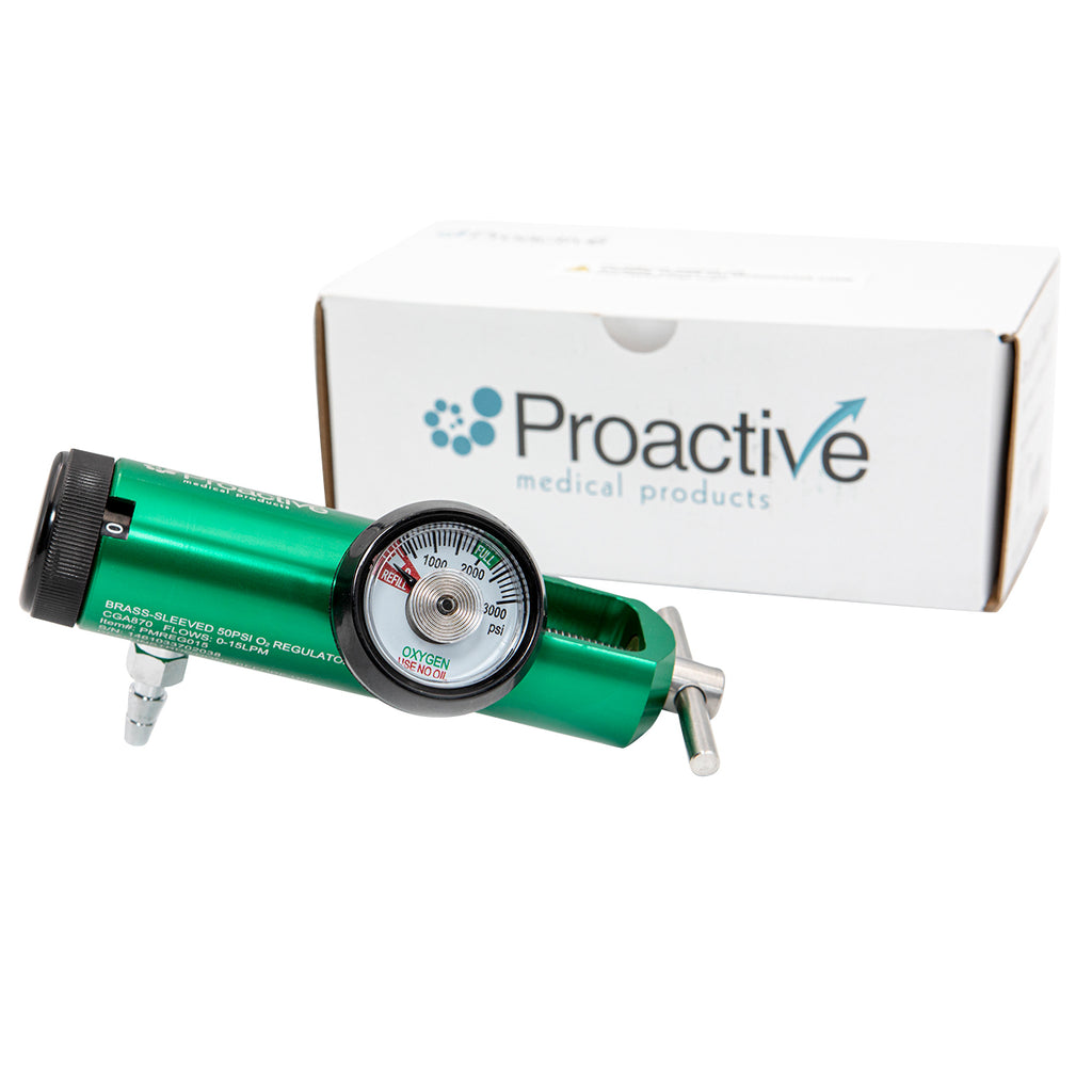 Proactive Medical Protekt Oxygen Regulator with CGA 870 Connection and Click-Style Flow Selector