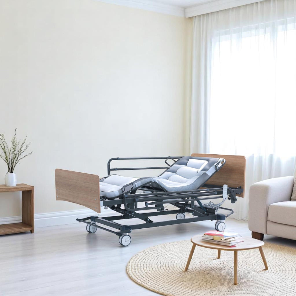 Nitrocare OASIS 7250 Full-Electric Homecare Bed with Ergonomic Positioning and Collapsible Side Rails