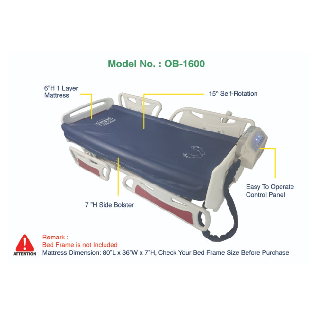 ObboMed OB-1600 Alternating Pressure Mattress | 15-Degree Self-Lateral Wave Rotation