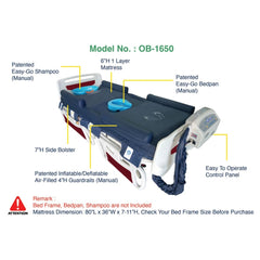 ObboMed OB-1650 Alternating Pressure Mattress with Low Air Loss Cover and Shampoo Basin, Standard Air Mattress