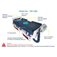ObboMed OB-1680 Alternating Pressure Mattress with Low Air Loss Fan and Multiple Rotation Angles, Standard Air Mattress
