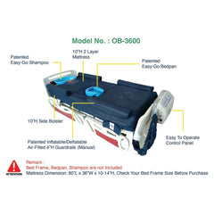 ObboMed OB-3600 Alternating Pressure Mattress with 23 LPM Low Air Loss and 820L built in ventilating fan, Ultra Air Mattress