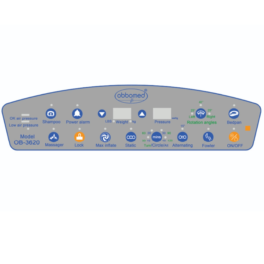 ObboMed OB-3620 Alternating Pressure Mattress with 23 LPM Low Air Loss and Massager, and 820L built in ventilating fan, Ultra Air Mattress