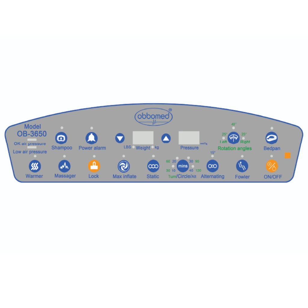 Obbomed OB-3650 UltraAir Alternating Pressure Mattress | Advanced Rotation, Warmer, and Massager