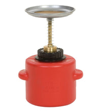 Justrite P711 1 Quart Plastic Plunger Dispensing Can, Dasher Screen, Red