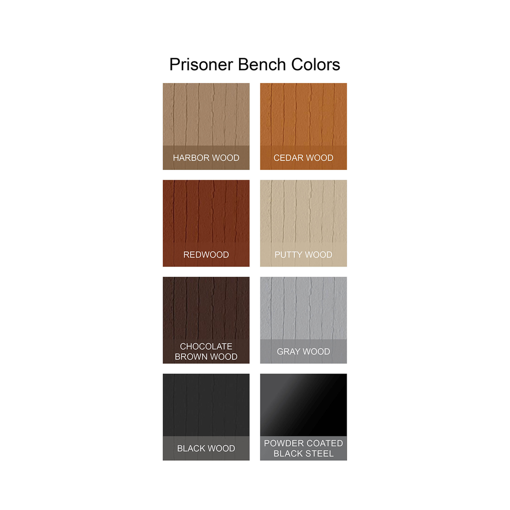 Prisoner Bench G2 with Composite Lumber Seating for High-Security Detention