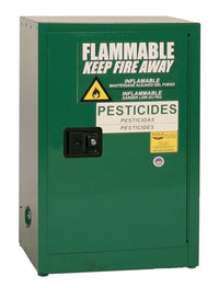 Justrite PEST25X Pesticide Space Saver Safety Cabinet 12 Gallon 1 Shelf 1 Door Manual Close Green