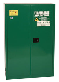 Justrite PEST4510X Pesticide Safety Cabinet 2 Shelves 2 Door Self Close Green, 45 Gallon
