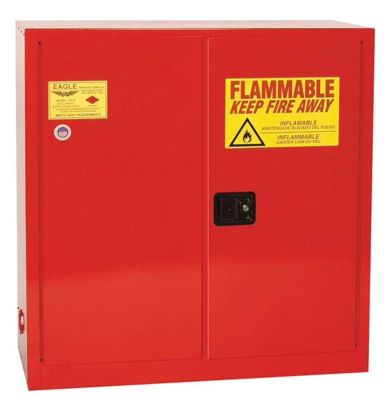 Justrite PI3010X Paint Ink Safety Cabinet 3 Shelves 2 Door Self Close, 40 Gallon