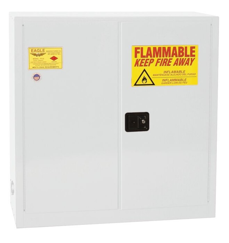 Justrite PI30X Paint Ink Safety Cabinet 3 Shelves 2 Door Sliding Self Close, 40 Gallon