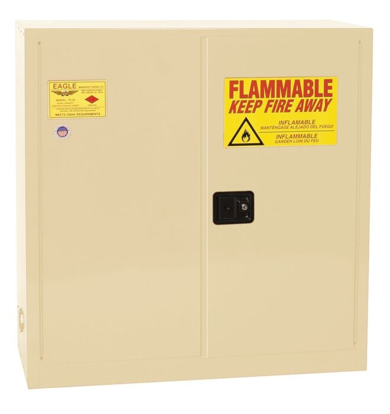 Justrite PI32X Paint Ink Safety Cabinet 40 Gallon 3 Shelves 2 Door Manual Close
