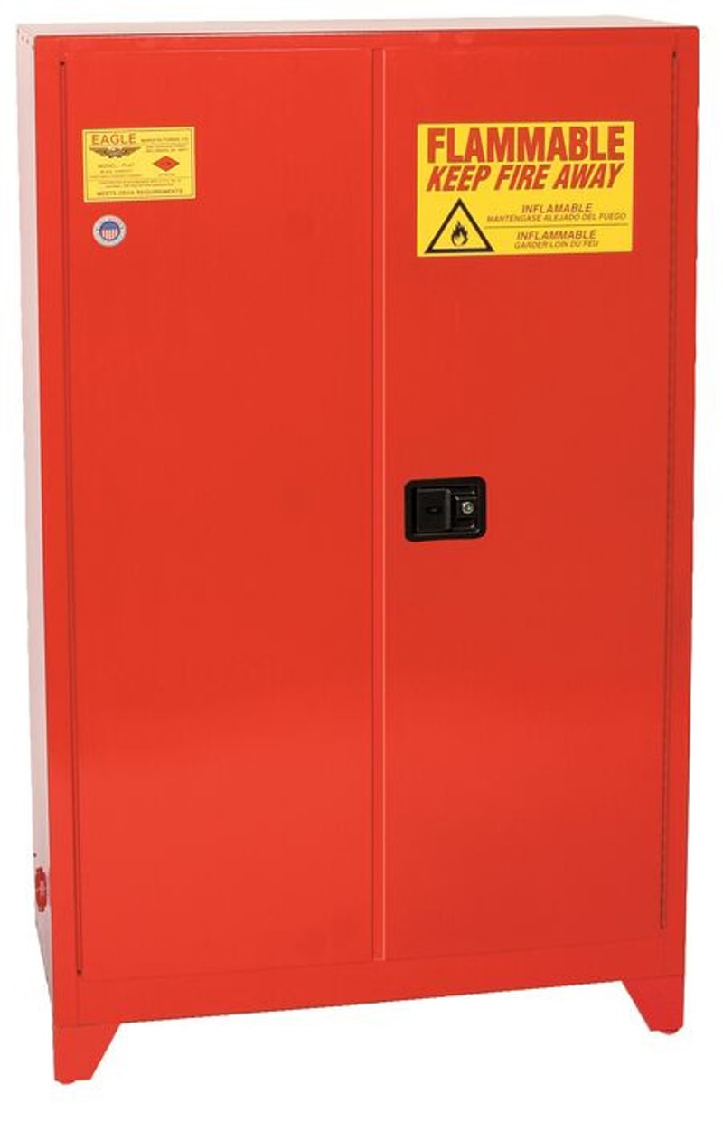 Justrite PI47XLEGS Paint Ink Tower Safety Cabinet 60 Gallon 5 Shelves 2 Door Manual Close