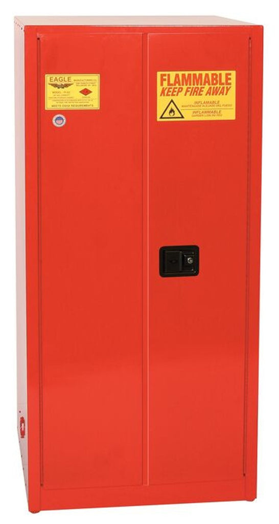 Justrite PI3010X Paint Ink Safety Cabinet 3 Shelves 2 Door Self Close, 40 Gallon