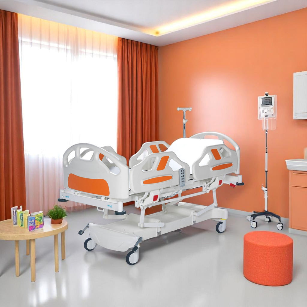Nitrocare PIPPA 4420P Full Electric Pediatric Hospital Bed with Transparent Safety Rails and Electric Hi-Lo