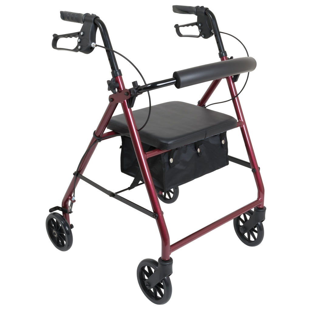 Compass Health ProBasics Aluminum Rollator with 6” Wheels – Lightweight Mobility Support for Home and Travel