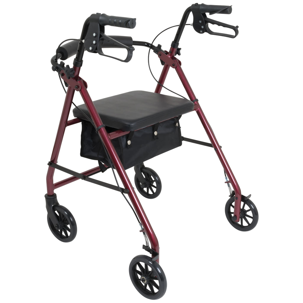 Compass Health ProBasics Aluminum Rollator with 6” Wheels – Lightweight Mobility Support for Home and Travel