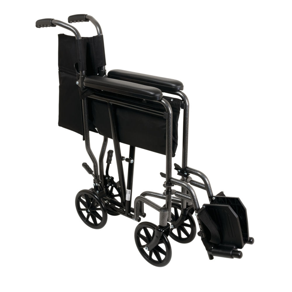 Compass Health ProBasics Aluminum Transport Chair with Footrest - Lightweight Mobility for Home and Travel