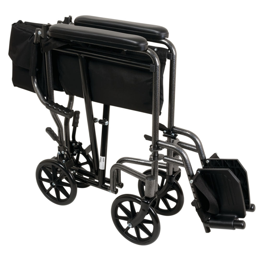 Compass Health ProBasics Aluminum Transport Chair with Footrest - Lightweight Mobility for Home and Travel