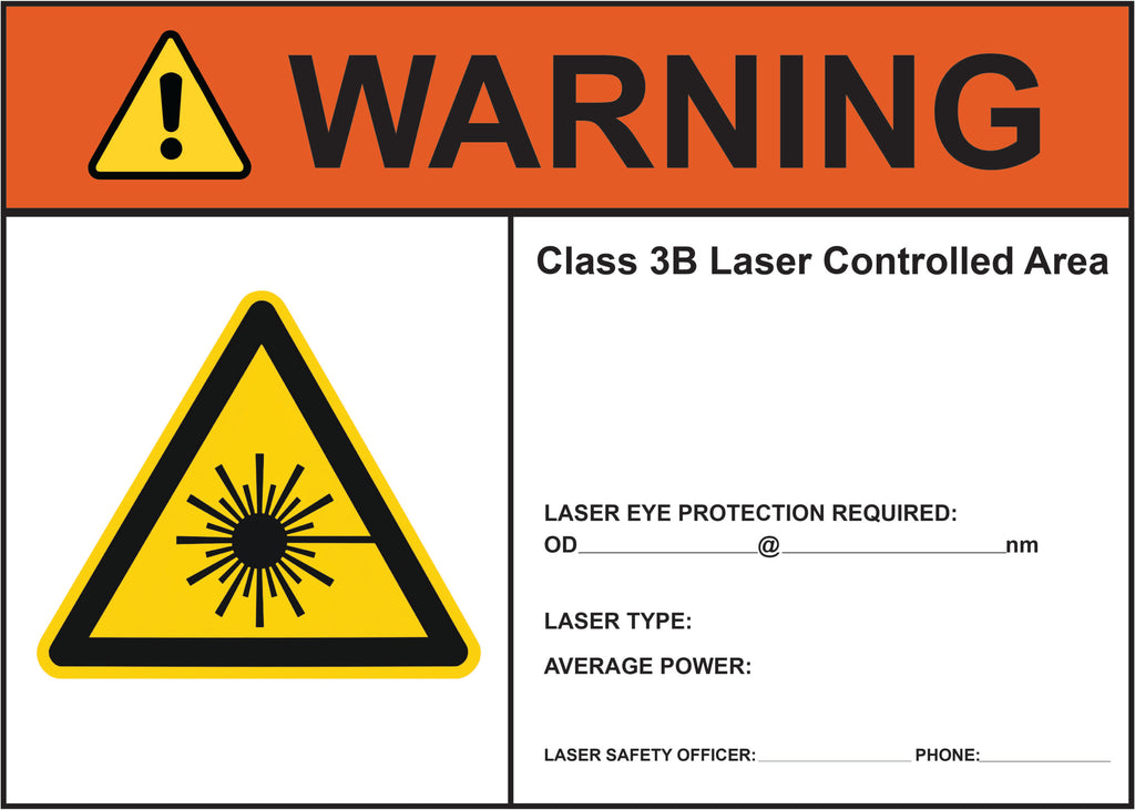 Phillips Safety LWS-3B-PS-STD Warning Class 3B Laser Controlled Area Laser Warning Sign