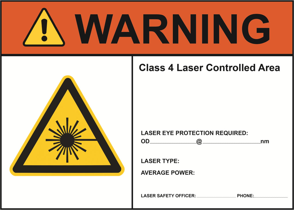 Phillips Safety LWS-W4-PS-STD Warning Class 4 Laser Controlled Area Laser Warning Sign