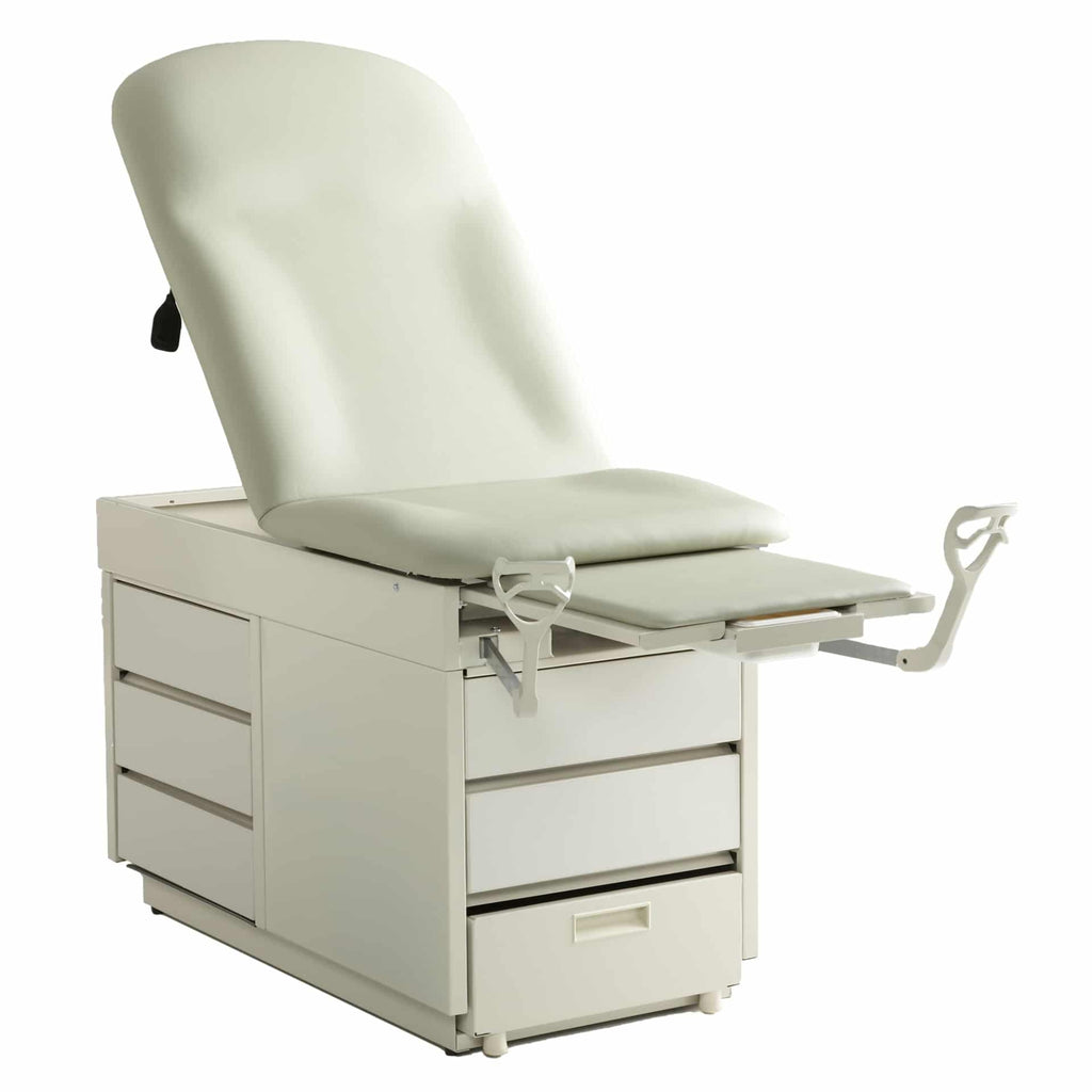 Graham Field Exam Table with Three Pass-Through Drawers, Two Storage Drawers & Stirrups