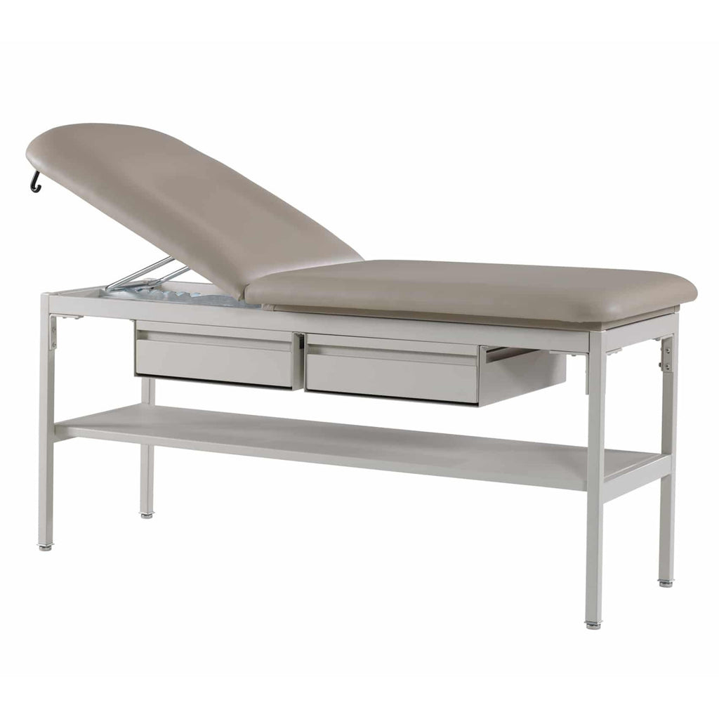 Graham Field Adjustable Back, Contour Top Treatment Table with Shelf and Two Drawers