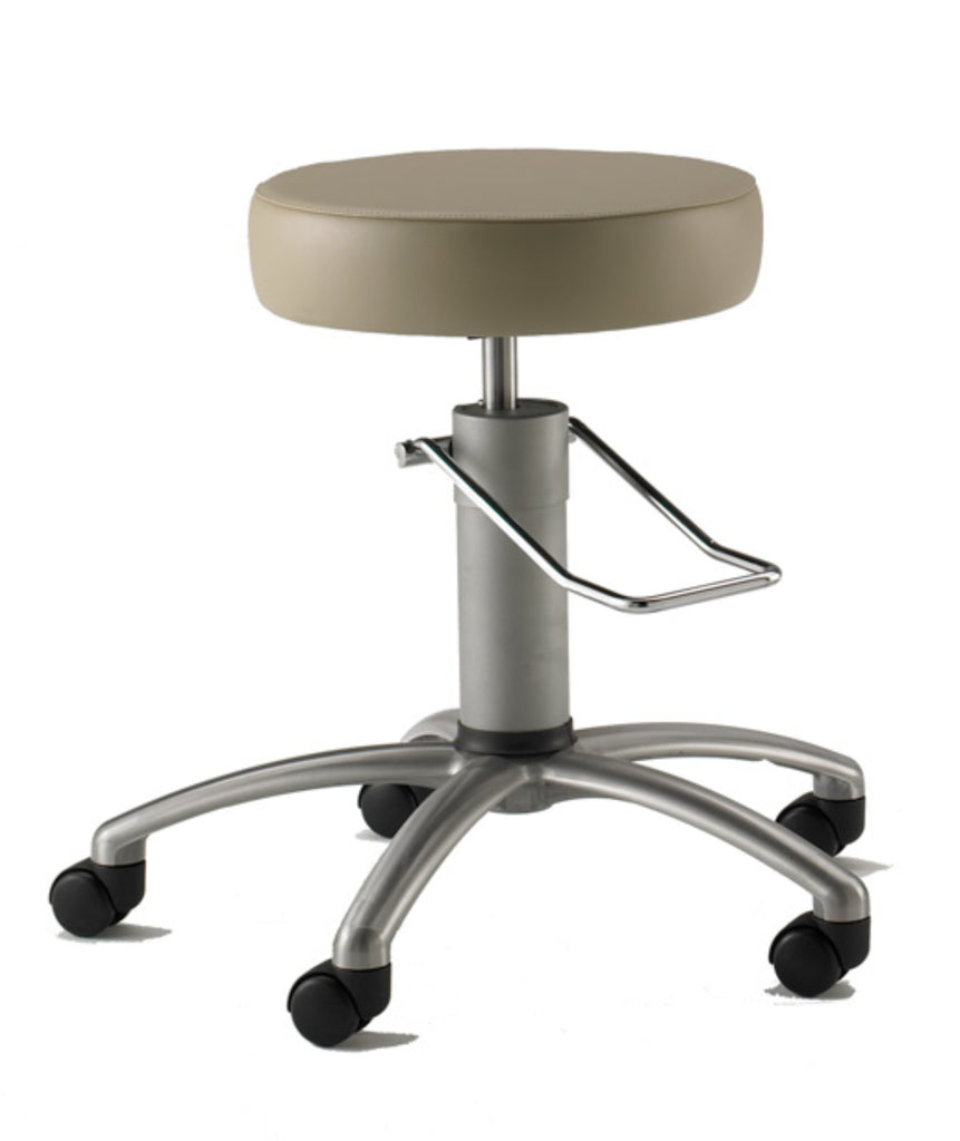 Graham Field 7408-CB-AL Hydraulic Surgical Stool with Silver Column, Foot Release, Polished