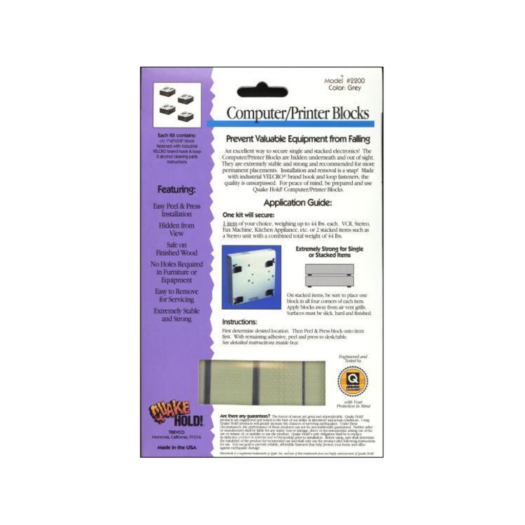 MayDay 2200 QuakeHOLD! Extra Large Computer and Printer Seismic Safety Blocks