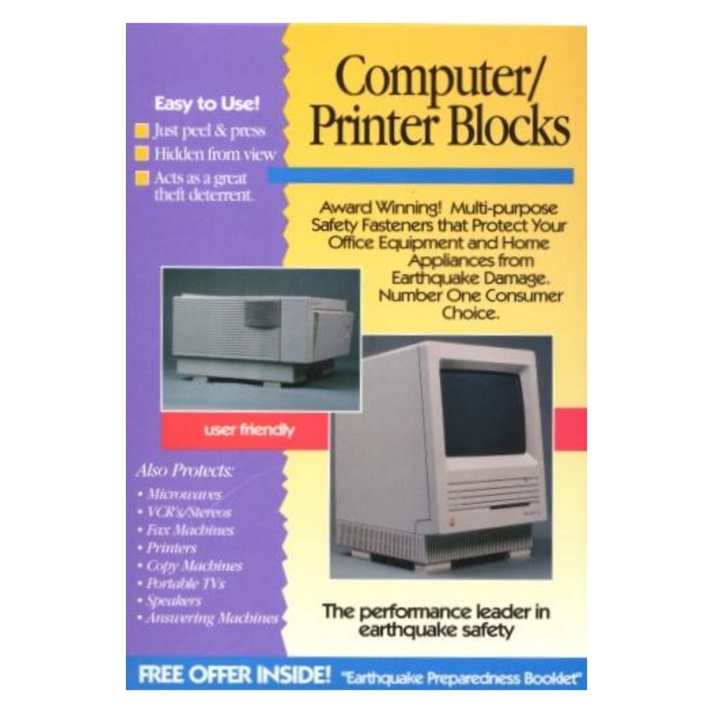 MayDay 2200 QuakeHOLD! Extra Large Computer and Printer Seismic Safety Blocks