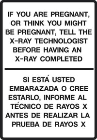 Phillips Safety RD-WS-M-008 X-Ray Warning Pregnancy, English and Spanish – Radiation Sign